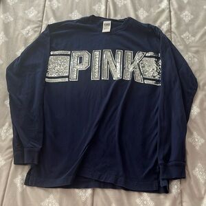 PINK Victoria Secret Size Small long sleeved cotton sequined top